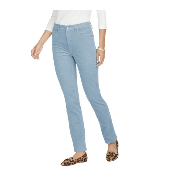 TALBOTS Very Light Blue Corduroy Boyfriend Pants 8 - Picture 1 of 8